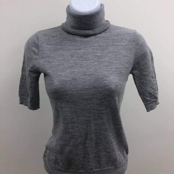 ADRIENNE VITTADINI GREY SHORT SLEEVE TURTLENECK - Picture 1 of 6
